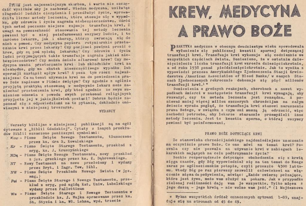 Krew, medycyna a prawo Boże