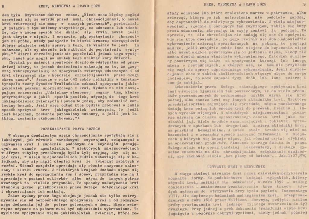 Krew, medycyna a prawo Boże