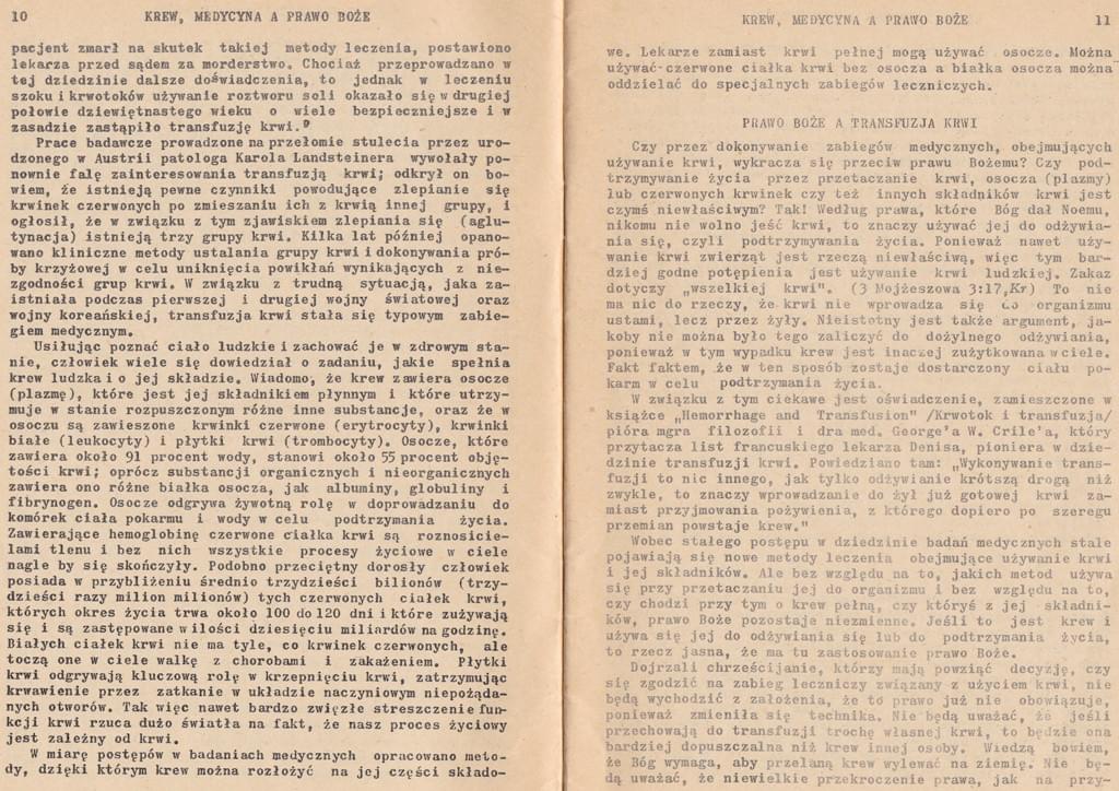 Krew, medycyna a prawo Boże