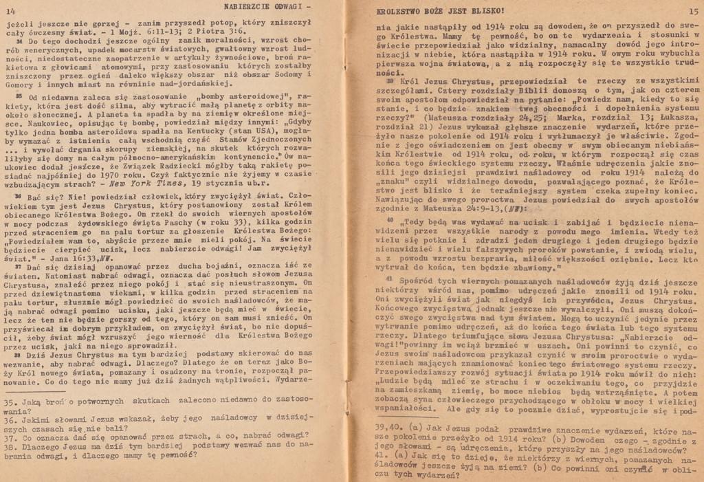 Nabierzcie odwagi Królestwo Boże jest blisko