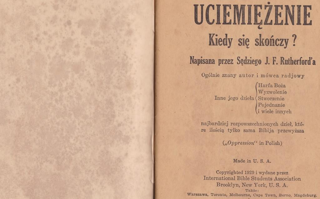 Uciemiężenie - Kiedy się skończy?