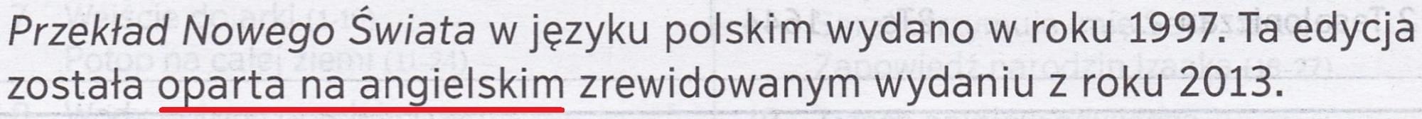 Przekład Nowego Świata wyd. pol. 2018