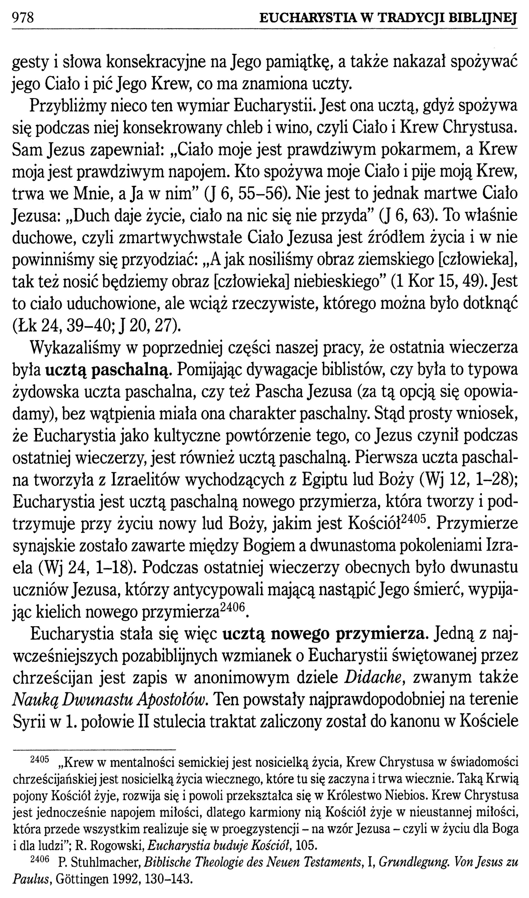 Mariusz Rosik Eucharystia w Tradycji Biblijnej