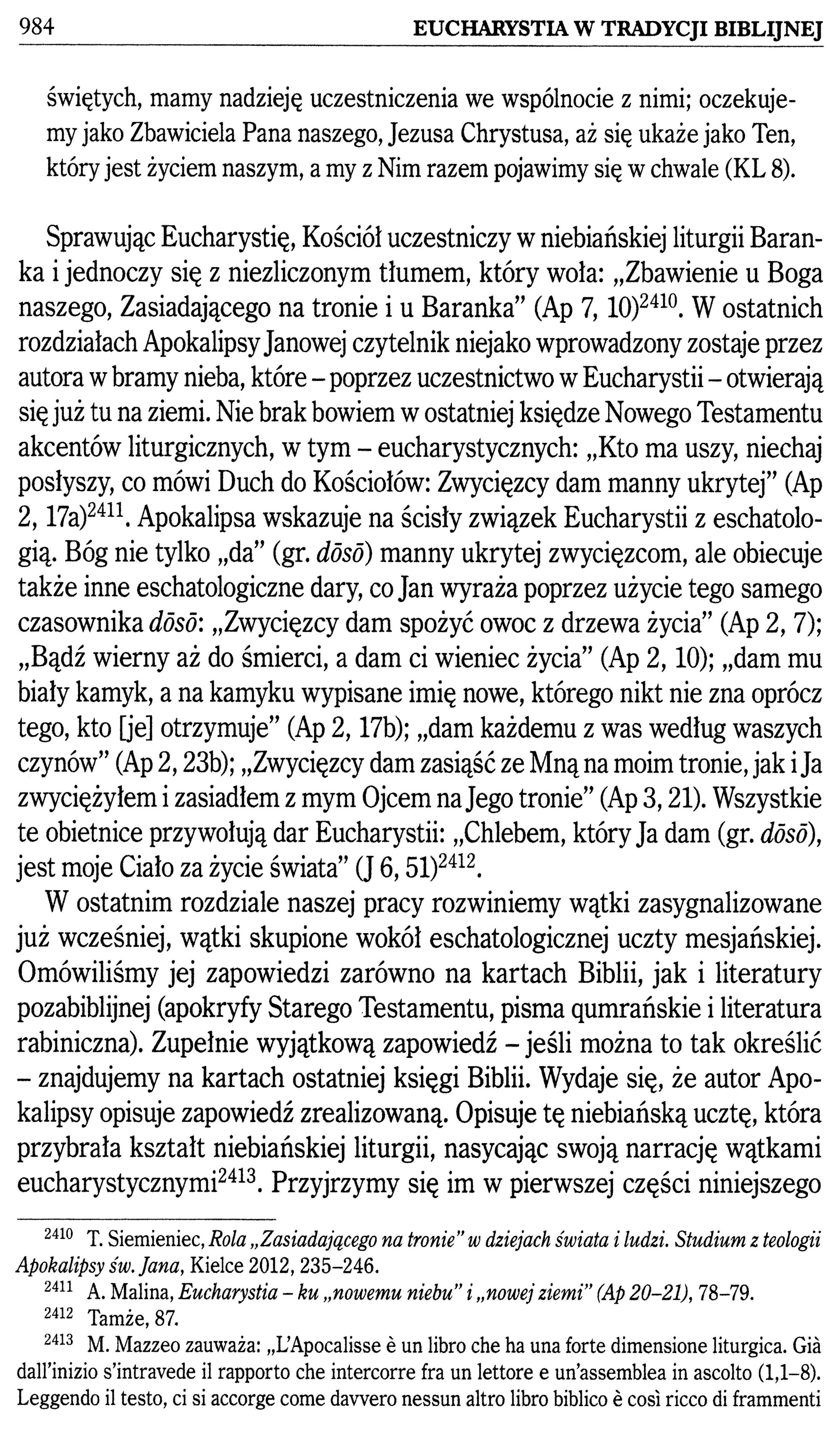 Mariusz Rosik Eucharystia w Tradycji Biblijnej