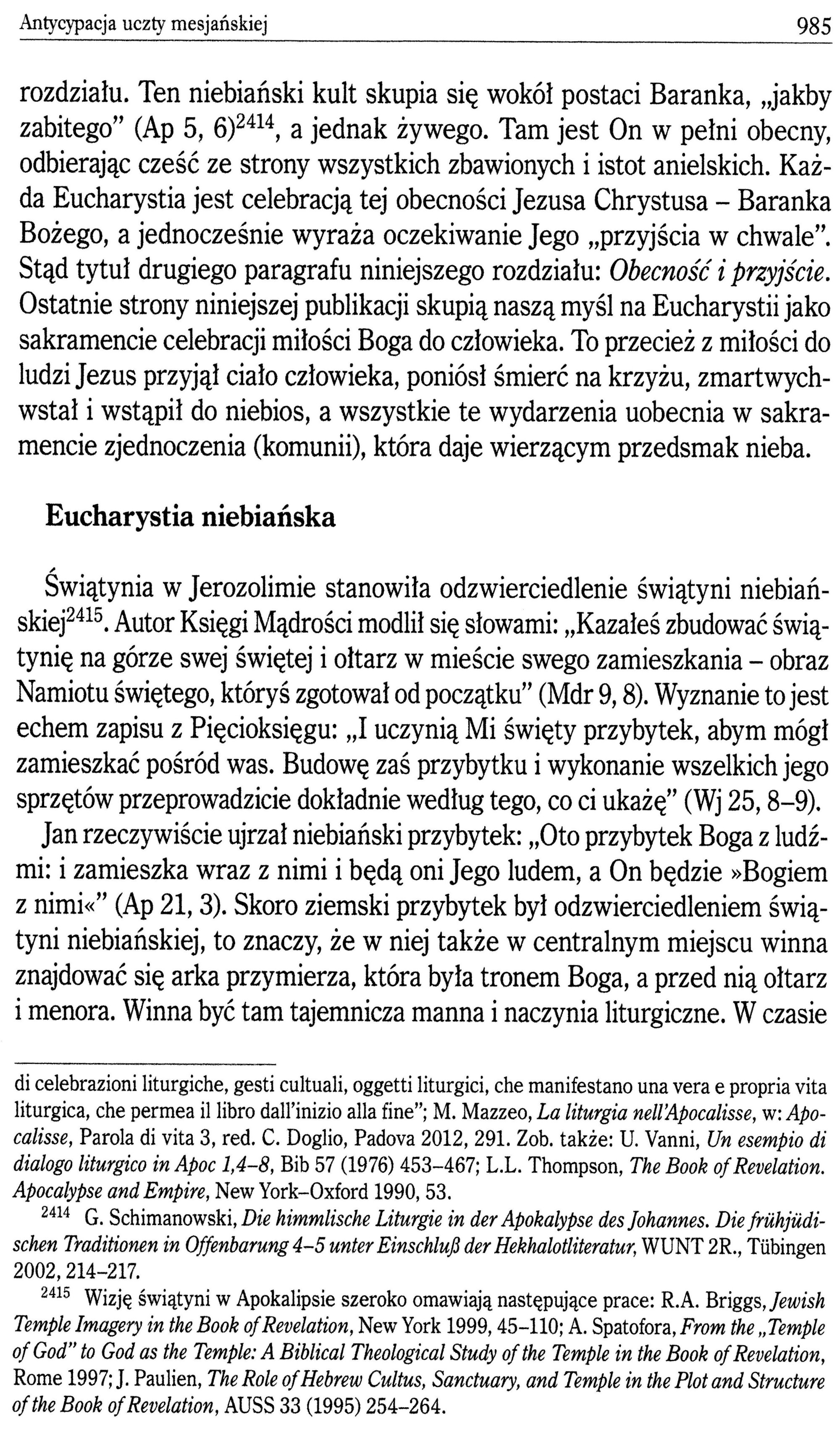 Mariusz Rosik Eucharystia w Tradycji Biblijnej