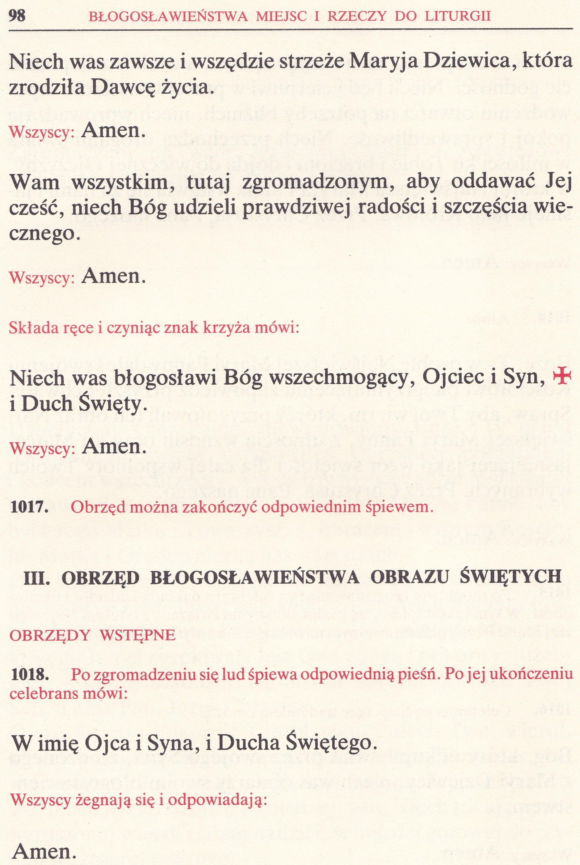 Obrzędy Błogosławieństw