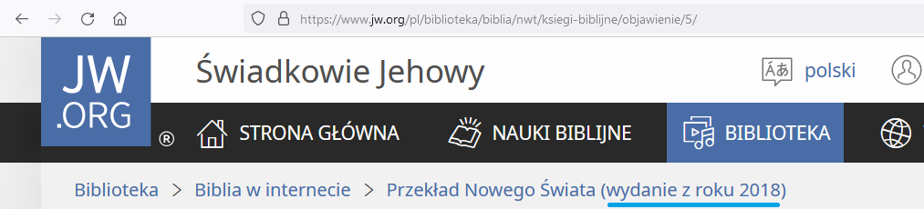 Przekład Nowego Świata wyd. pol. 2022
