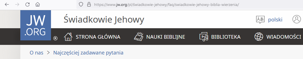 Strona internetowa Świadków Jehowy
