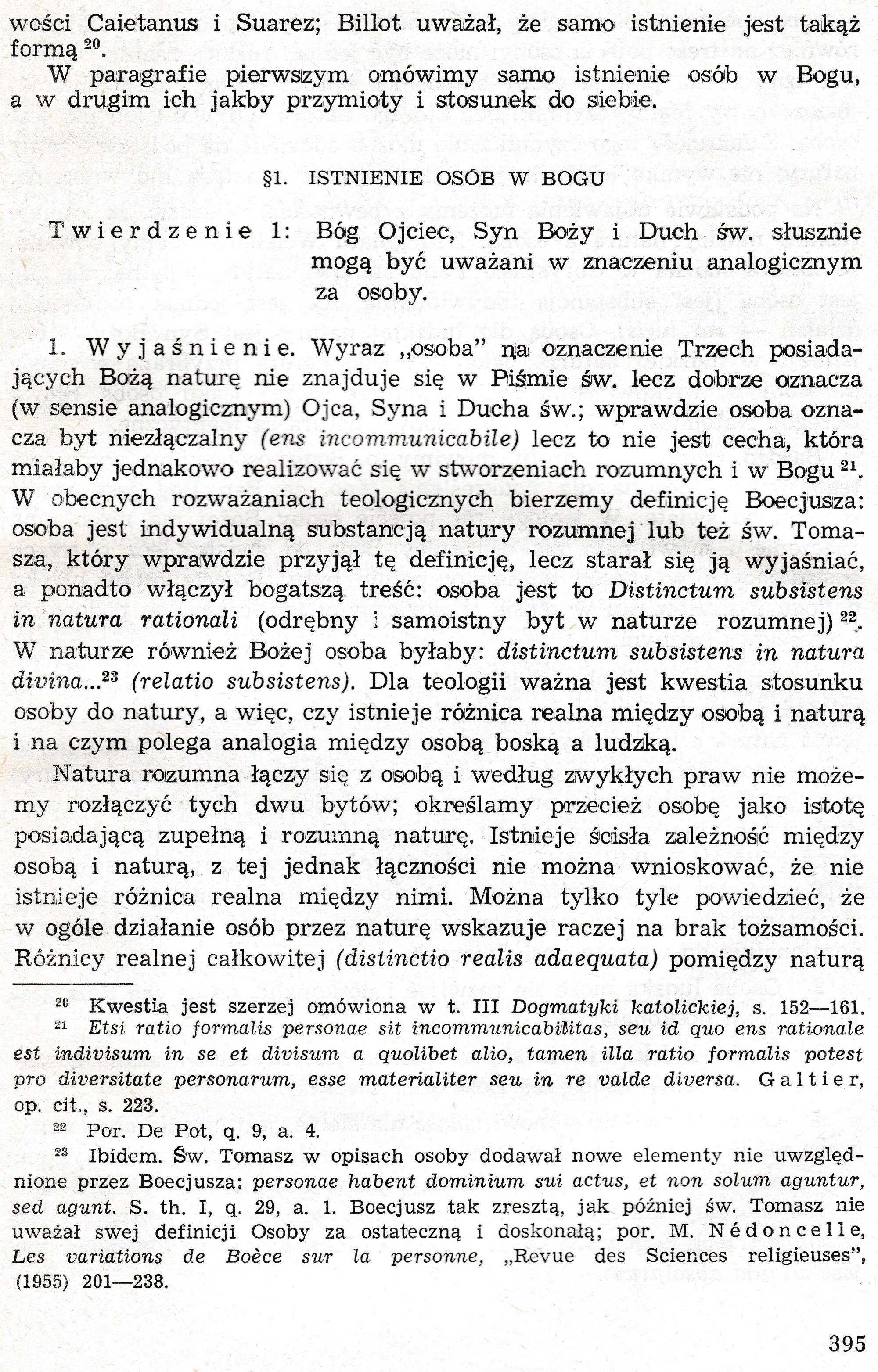 Dogmatyka Katolicka, Bóg jeden w Trójcy Osób