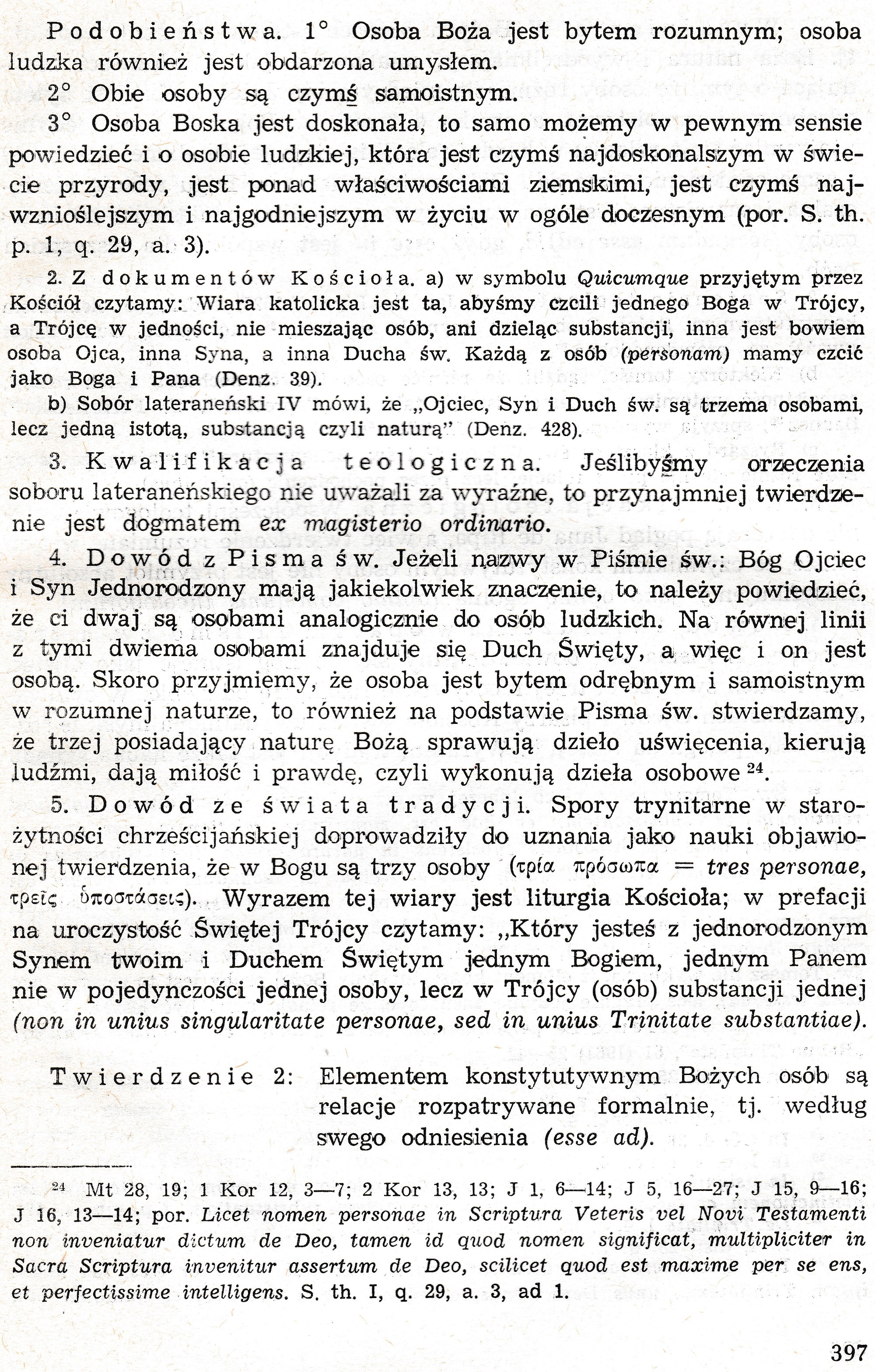Dogmatyka Katolicka, Bóg jeden w Trójcy Osób