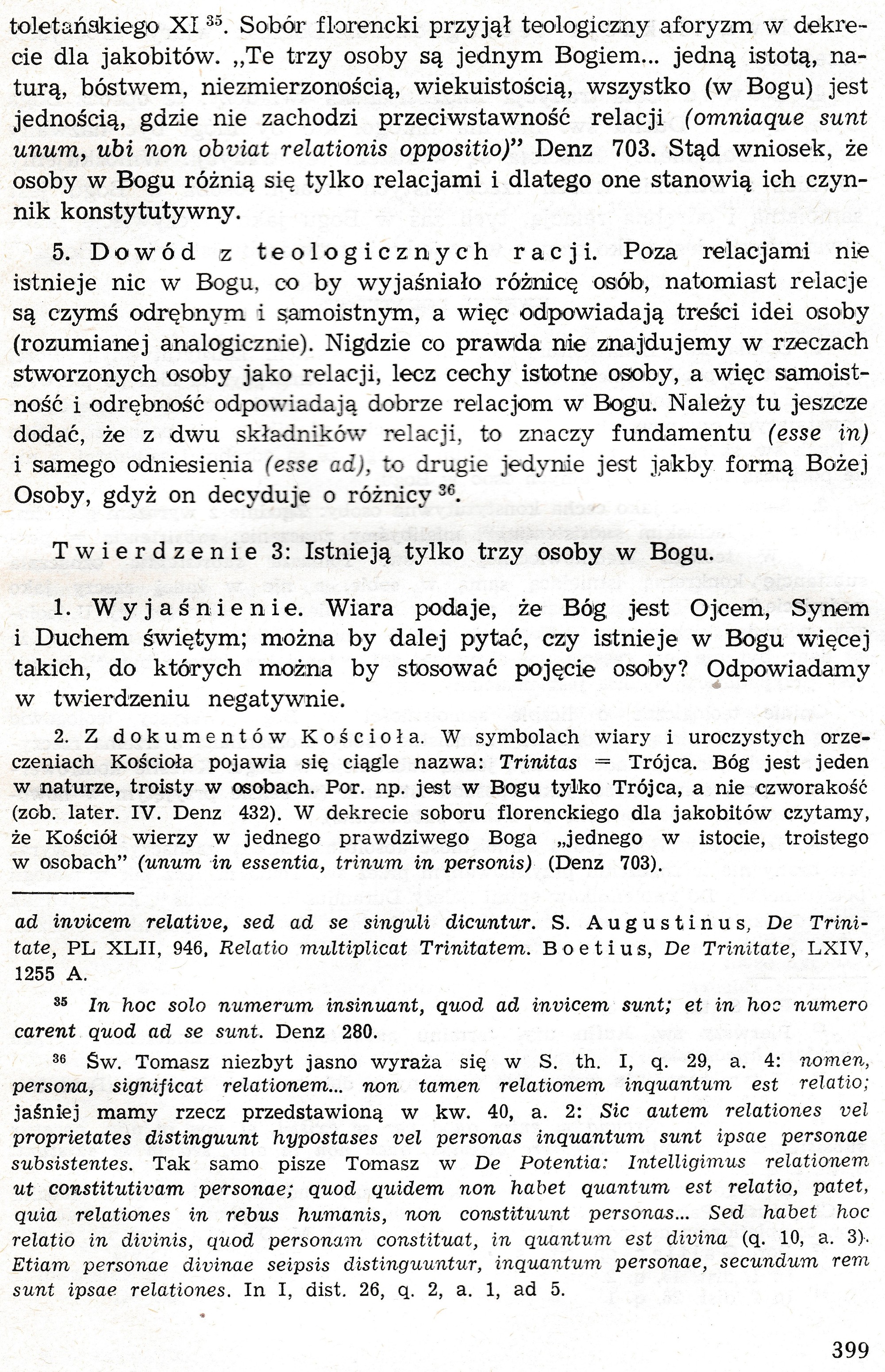 Dogmatyka Katolicka, Bóg jeden w Trójcy Osób