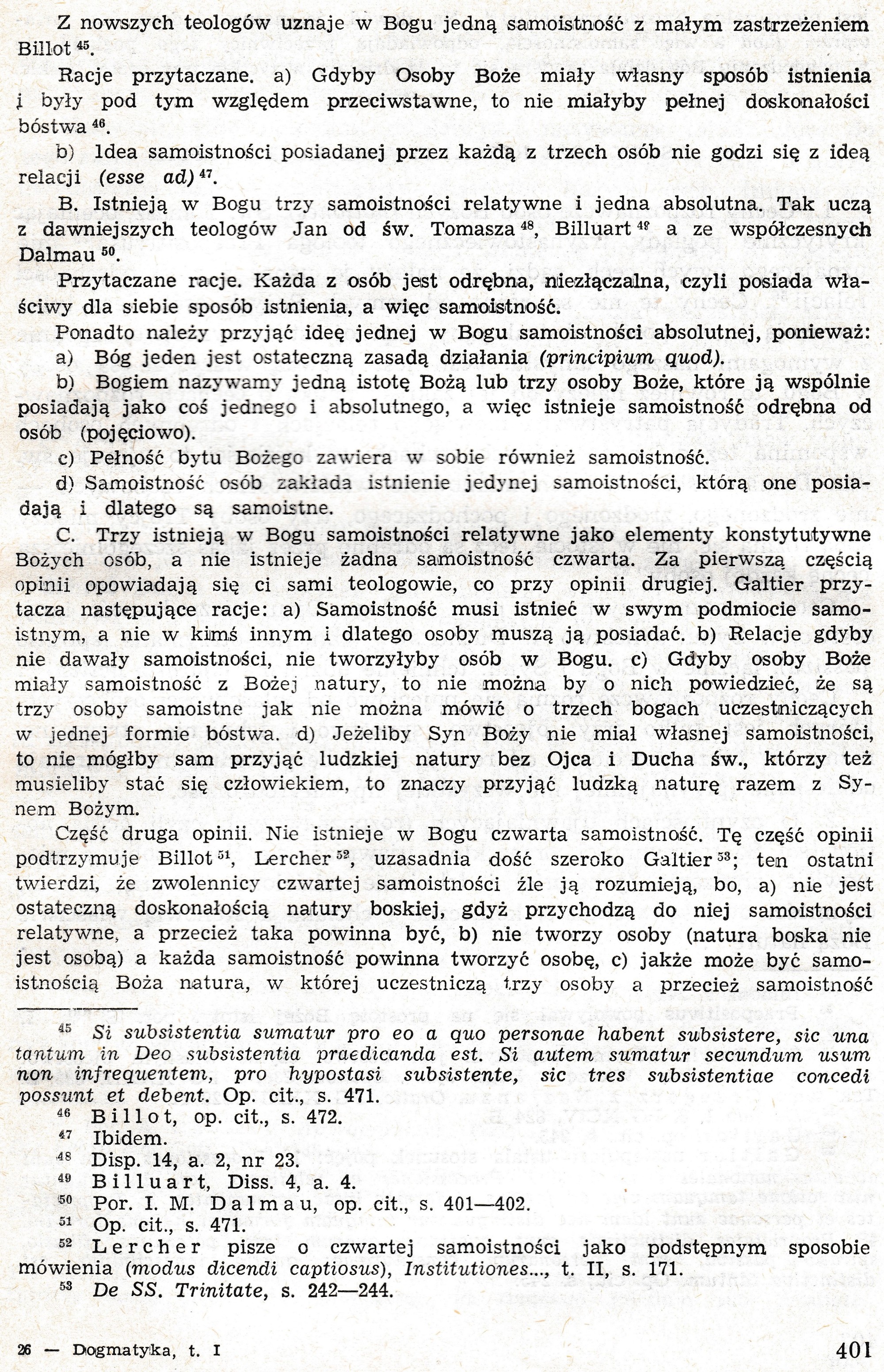 Dogmatyka Katolicka, Bóg jeden w Trójcy Osób