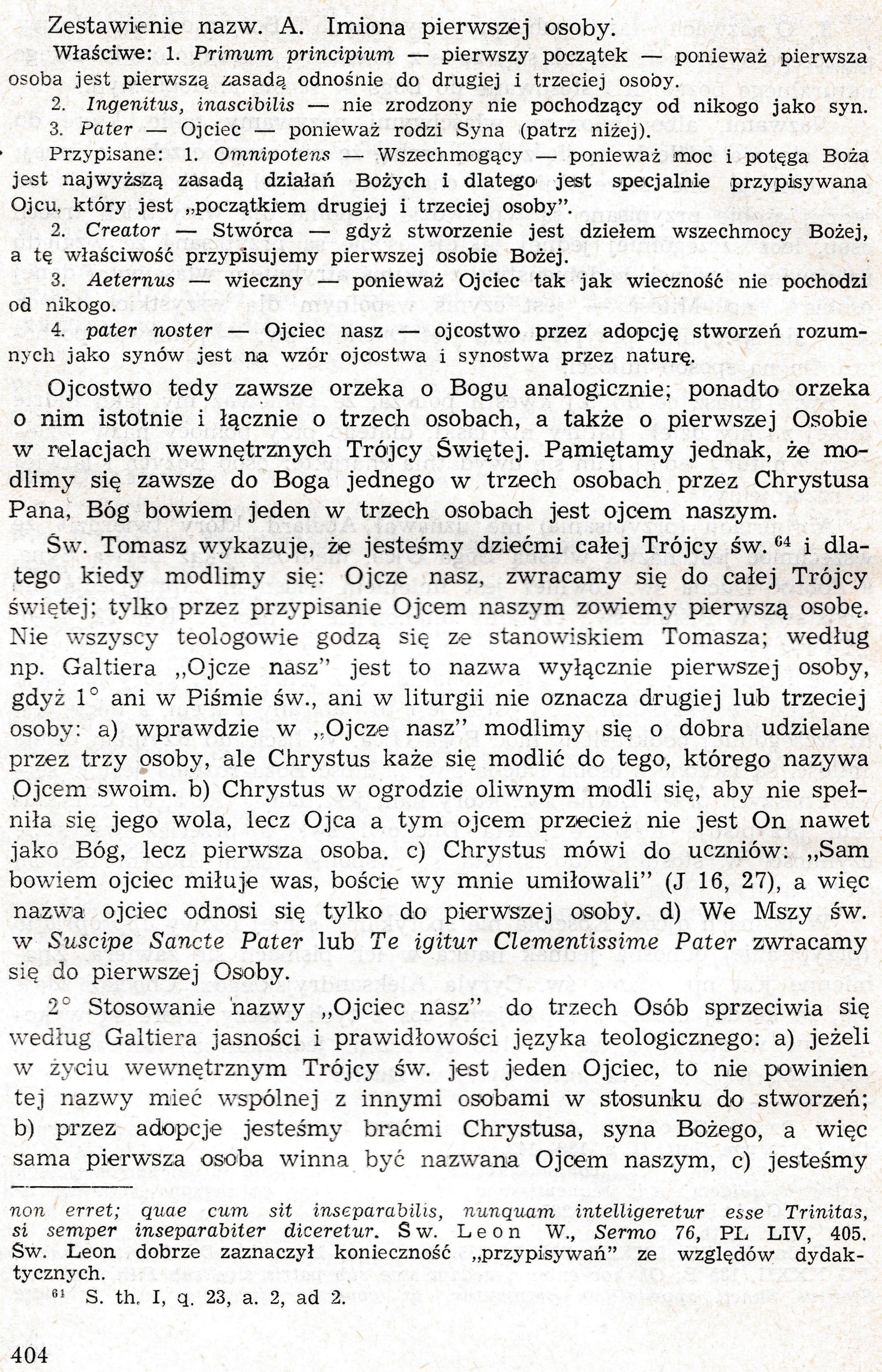Dogmatyka Katolicka, Bóg jeden w Trójcy Osób
