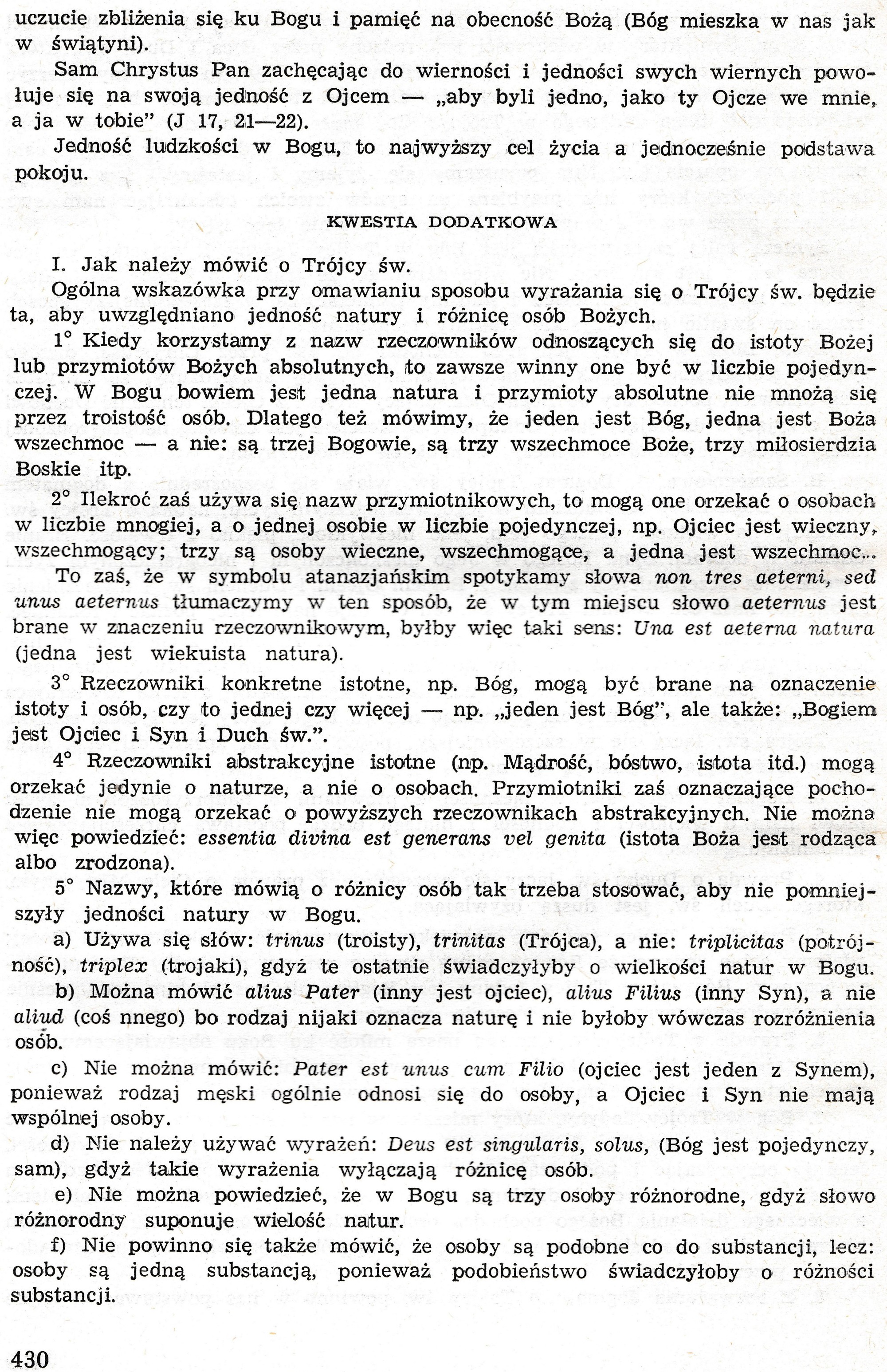 Dogmatyka Katolicka, Bóg jeden w Trójcy Osób