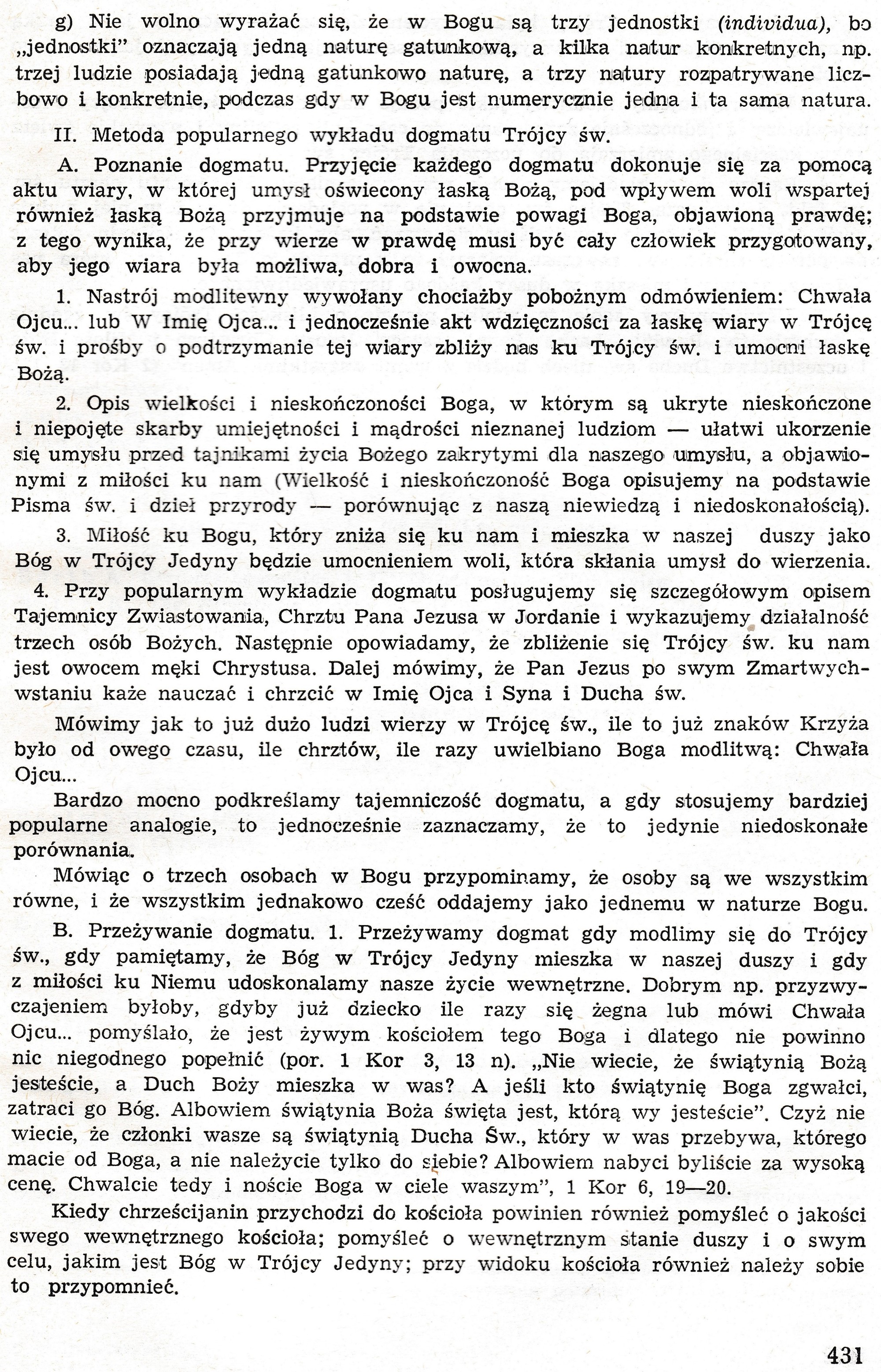 Dogmatyka Katolicka, Bóg jeden w Trójcy Osób