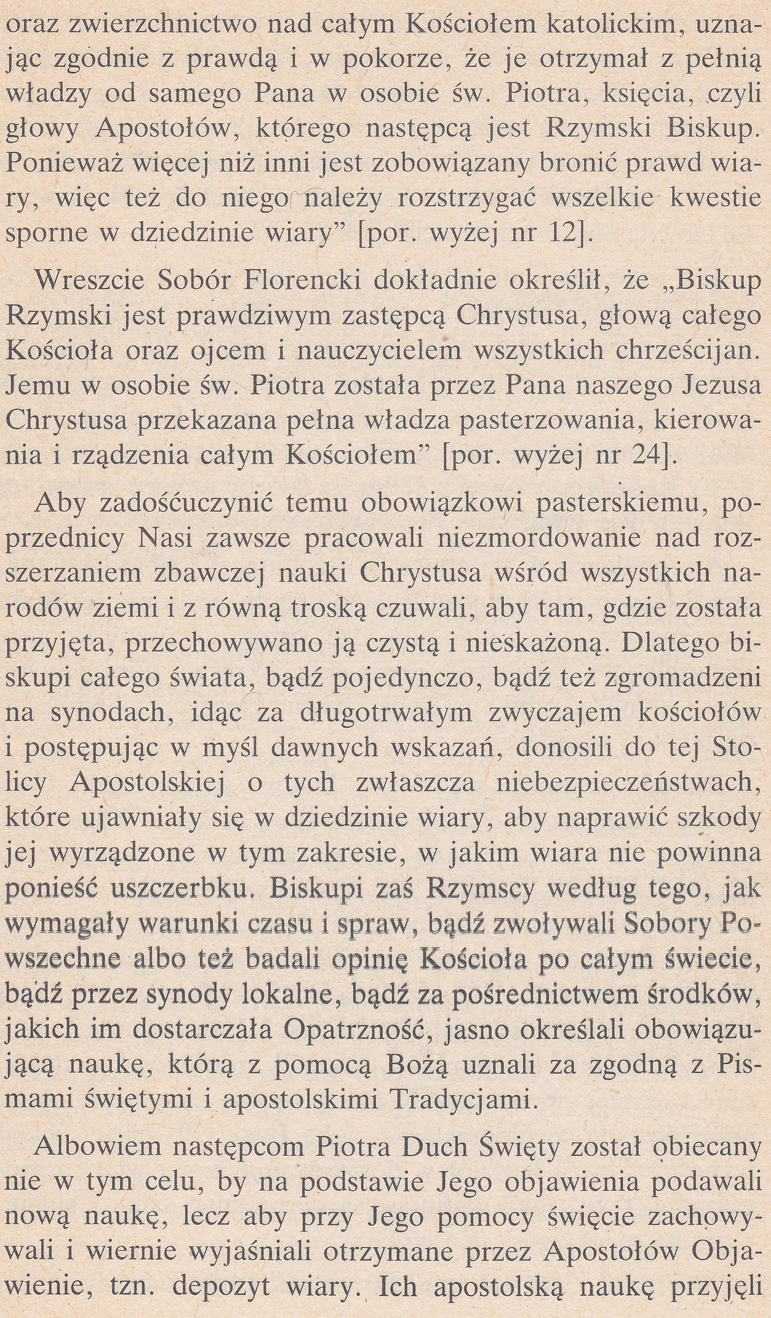 Breviarium Fidei Wybór doktrynalny wypowiedzi Kościoła