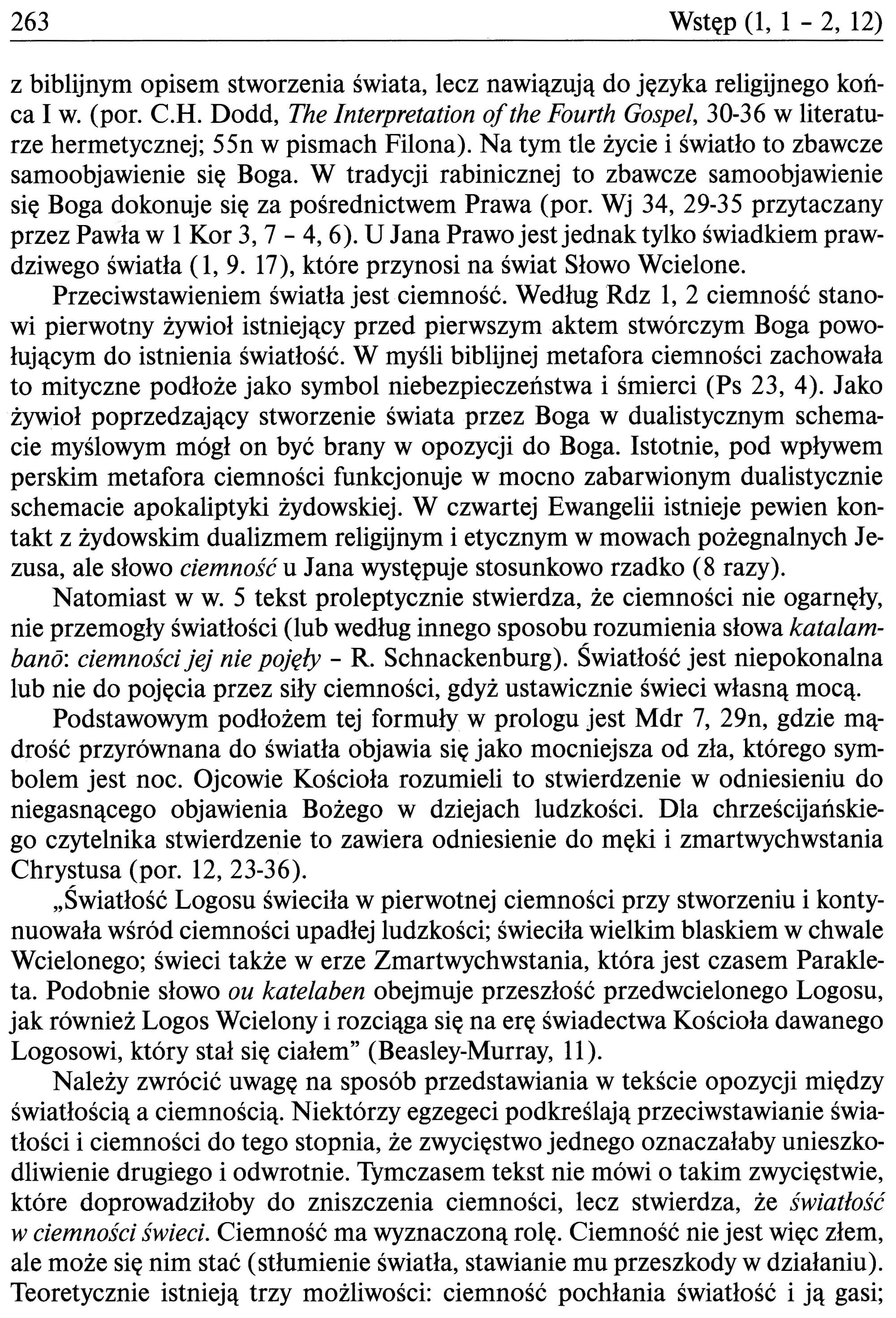 Ewangelia wg. św. Jana Komentarz do J 1, 1-18