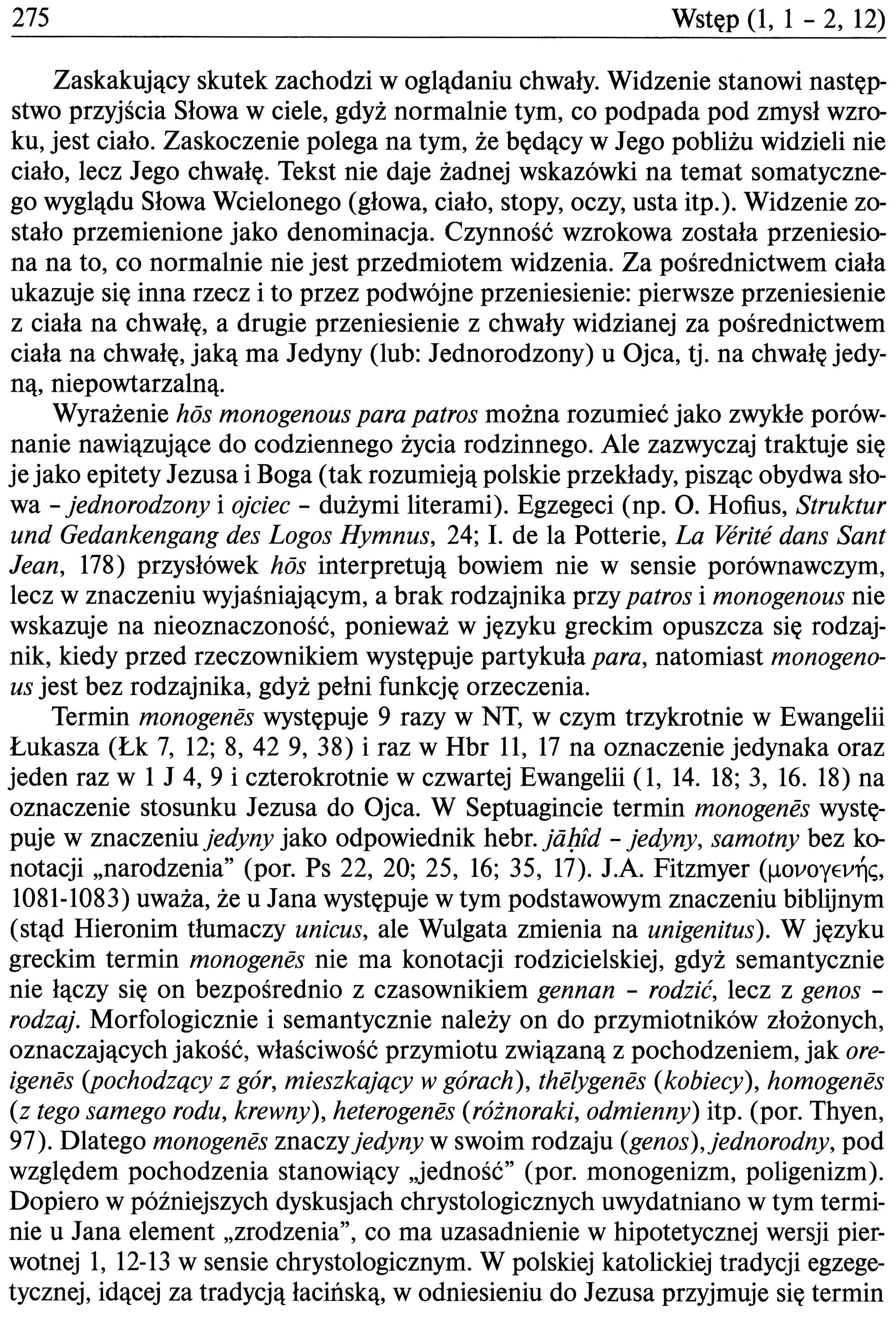 Ewangelia wg. św. Jana Komentarz do J 1, 1-18