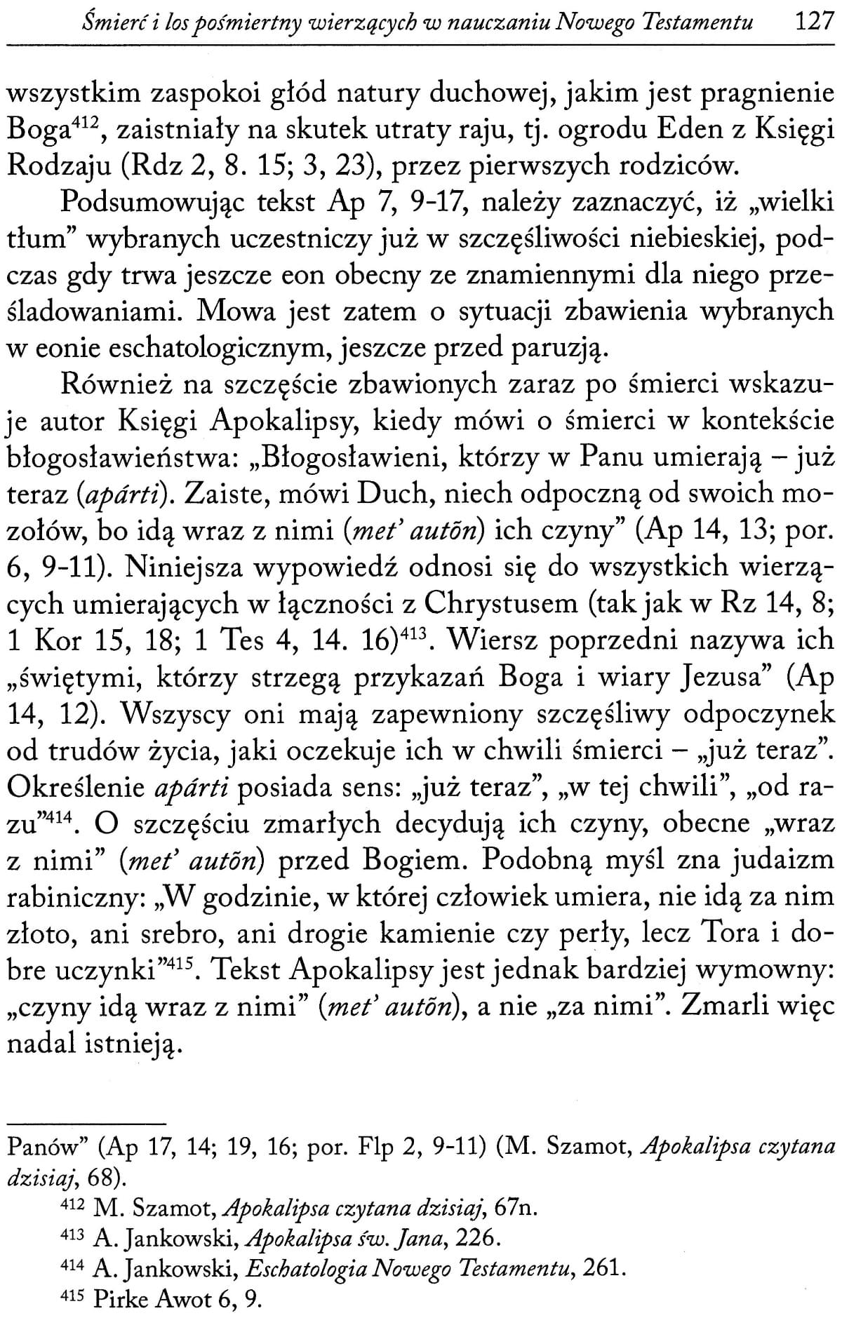Perspektywa eschatologiczna proegzystencji wierzących w przekazie Pisma Świętego