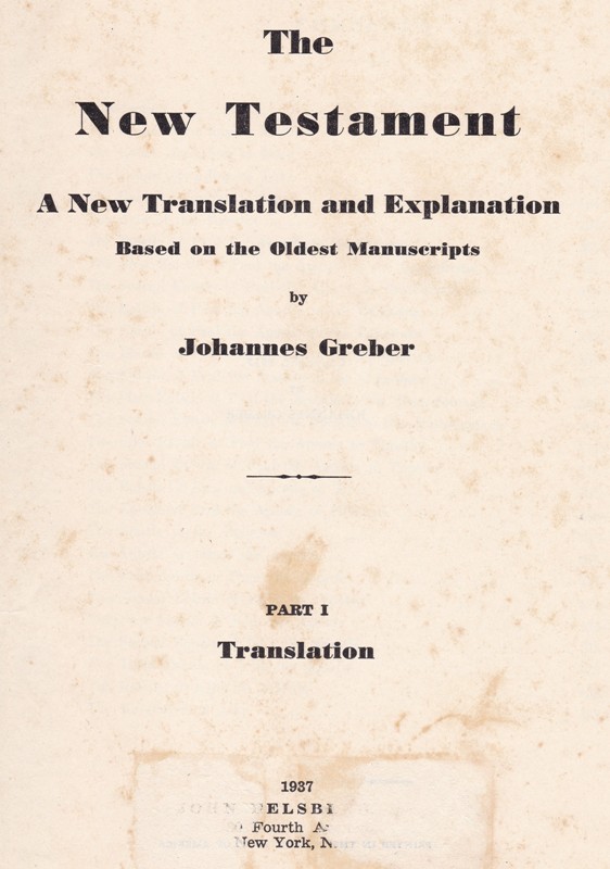 Johannes Greber Nowy Testament
