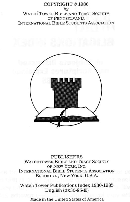 Publications index Watchtower