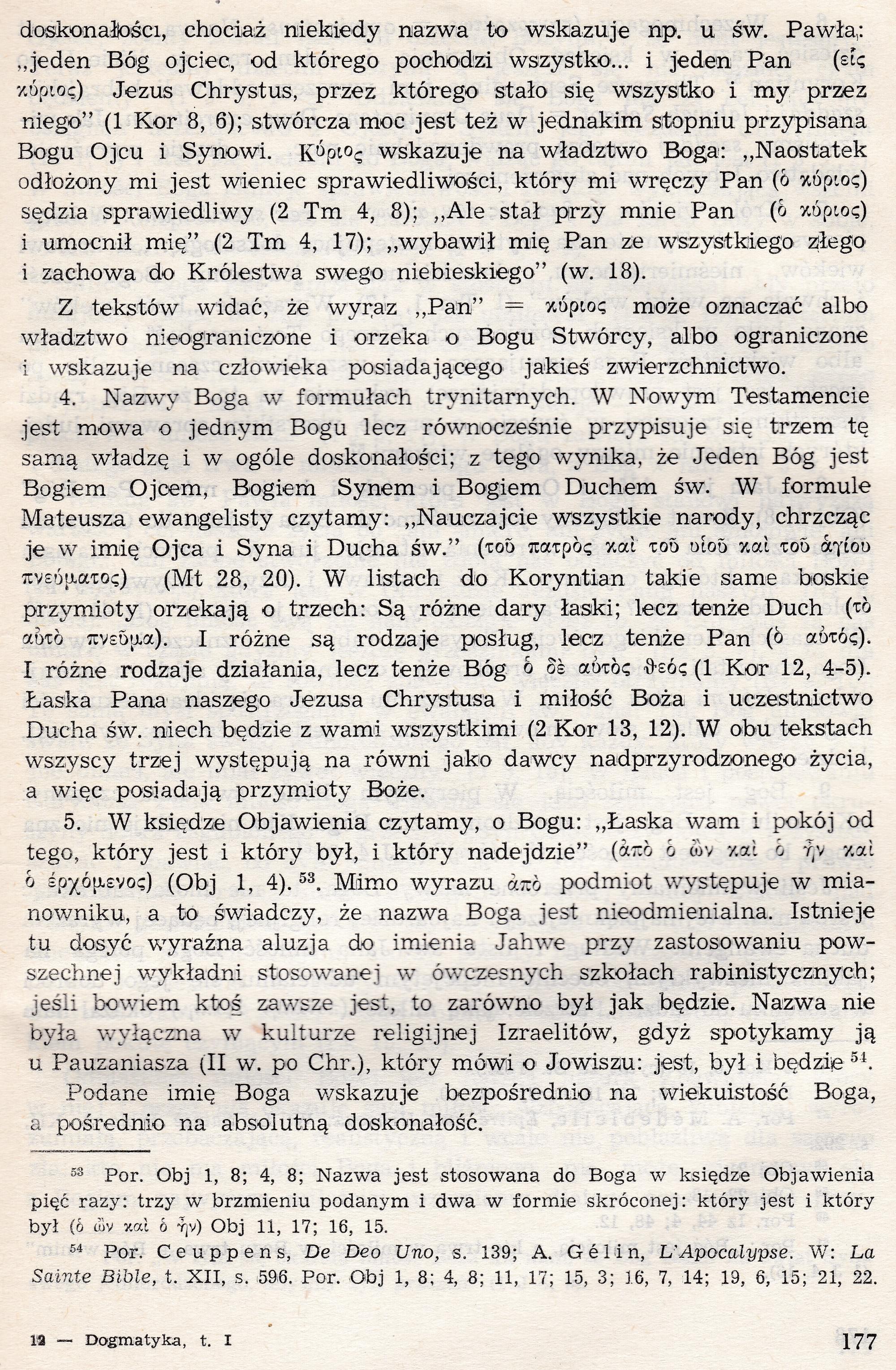 Bóg Jeden w Trójcy Osób Dogmatyka Katolicka
