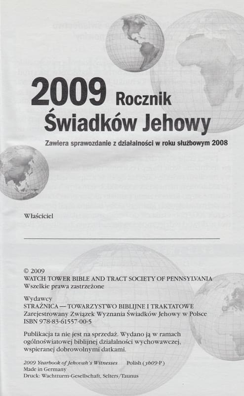 Rocznik Świadków Jehowy 2009