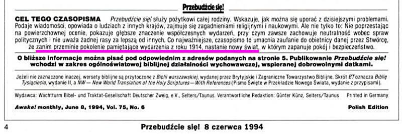 Przebudźcie się! 8 czerwca 1994