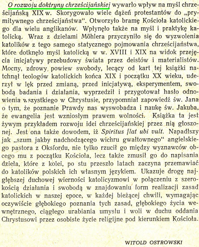 O rozwoju doktryny chrześcijańskiej