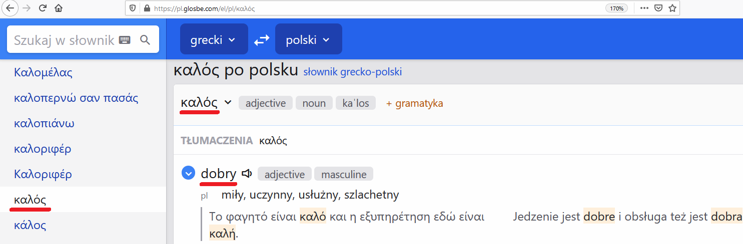 słownik grecko-polski i polsko-grecki
